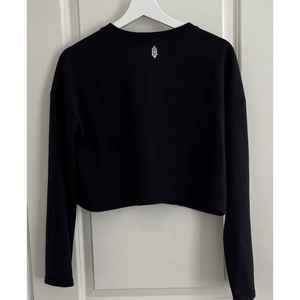 NEW Free People Movement Sunny Crop Sweatshirt Black Size S - Picture 3 of 8